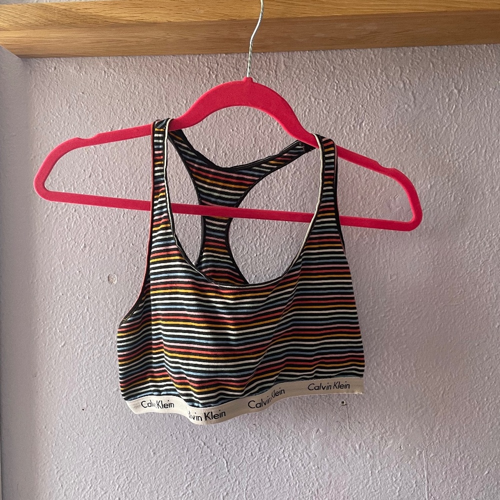 Calvin Klein Striped Bralette, Size L